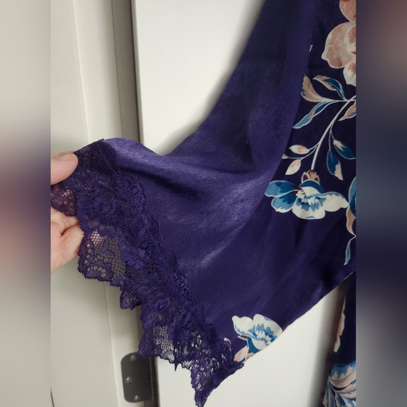 Kimono / lingerie Purple Jonquil wrap with lace XL - Picture 6 of 10